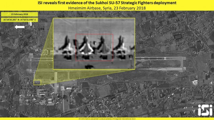 Сателитна снимка потвърди наличието на Су-57 в Сирия
